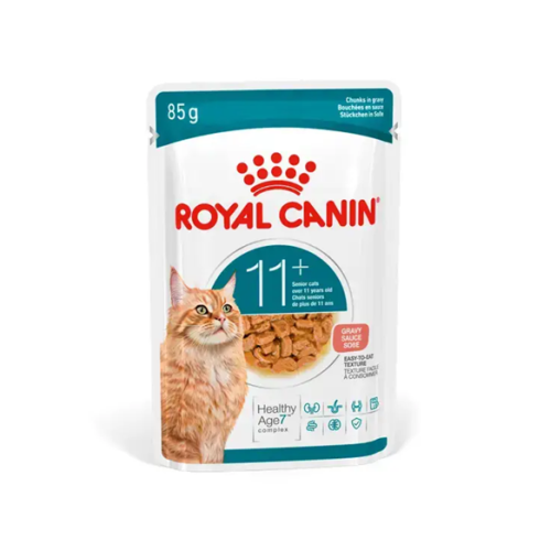 (秋日勁減優惠: 正價$170) Royal Canin CAT (FHN) 11+ Senior Cats (Gravy) 健康營養系列 老年貓11+ 主食濕糧(肉汁) (4200200) 85g X 12 原盒 (原裝行貨)